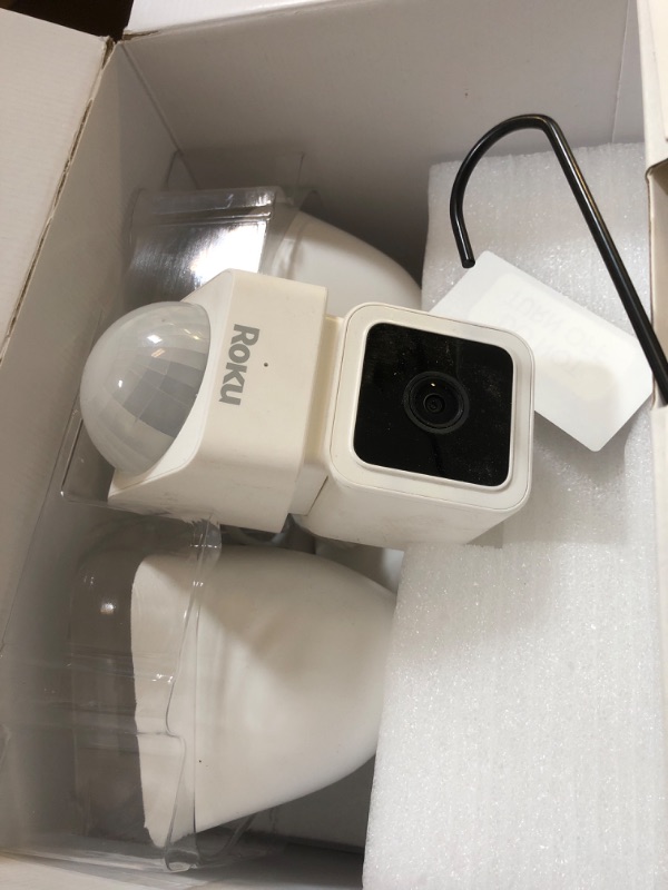 Photo 1 of Roku Floodlight Camera for Home Security, Wired Outdoor Security Camera with 270° 1080p HD Night Vision, Dimmable Floodlights, Motion & Sound Detection, Remote Monitoring, 90-Day Subscription Included