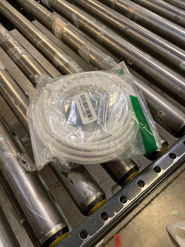 Photo 1 of Elecan 50 Ft RG6 Coaxial Coax Cable Connectors Set, Quad Shielded High-Speed Internet 3 GHZ, Broadband Digital TV Aerial, Soft Satellite Cable Extension Double Rubber O-Ring+ Adapter+Ties+Clips-White