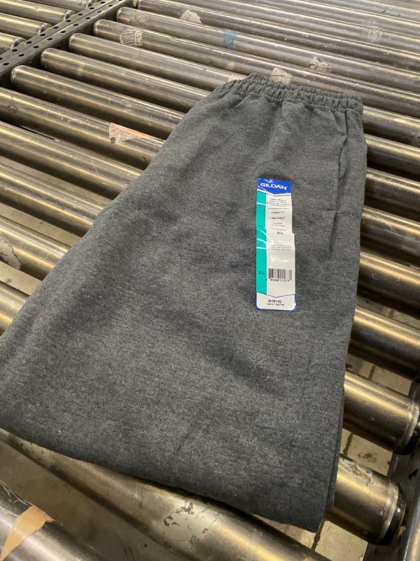 Photo 1 of Gildan Men's Fleece Elastic Bottom Sweatpants with Pockets, Style G18100, Dark Heather, X-Large