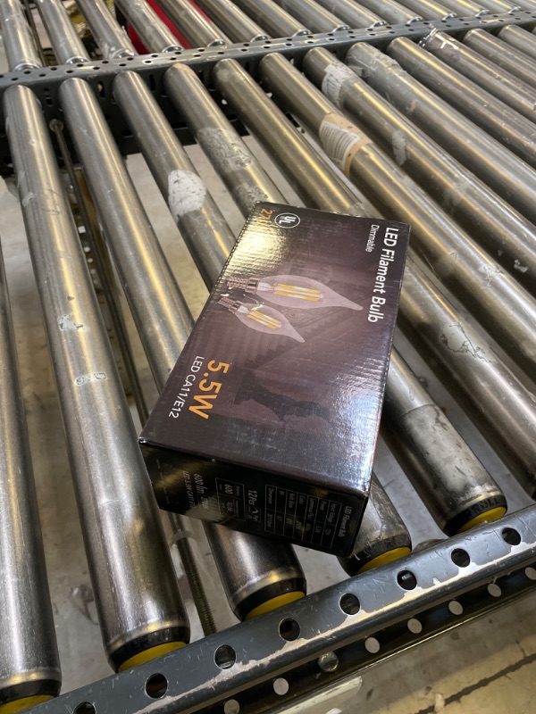 Photo 1 of TJOY LED Candelabra Bulb Dimmable, 60W Equivalent LED Chandelier Light Bulbs, 5.5W 2700K Warm White 600LM CA11 Flame Tip Vintage Filament Candle Light with Decorative E12 Candelabra Base, 12 Pack