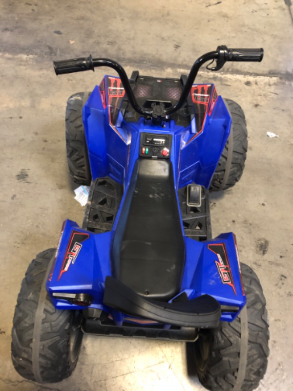 Photo 1 of ***ONLY GOES BACKWARDS, FINAL SALE*** Kids ATV, Ride on Car 4WD Quad Electric Vehicle, Deep Blue
