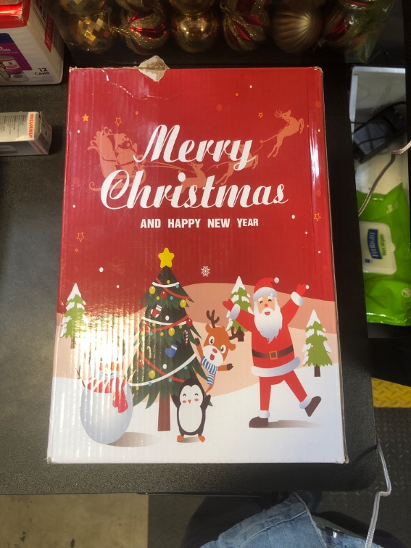 Photo 1 of OurWarm 8FT Christmas Inflatables Outdoor Decorations, Climbing Santa Christmas Inflatable Christmas Yard Decorations with LED Lights, Christmas Blow up Yard Decorations for Outdoor Indoor Yard Decor