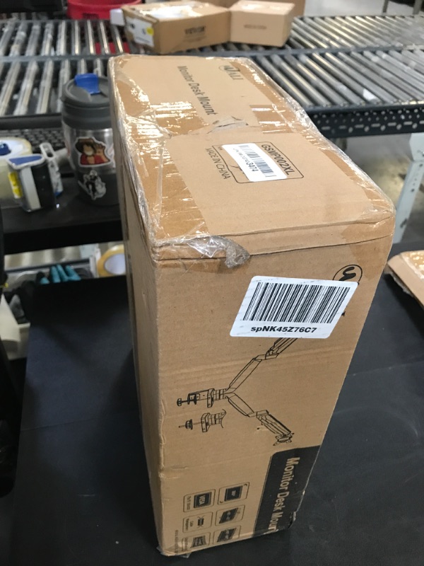 Photo 1 of WALI Dual Monitor Mount, Gas Spring Monitor Stand for 2 Ultrawide Monitors, with C Clamp and Grommet Base, Fits 13 to 35 Inch Computer Screen, Each Arm Holds Max 26.4lbs (GSMP002XL), Black