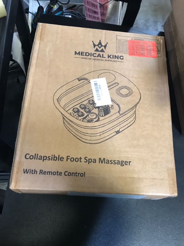 Photo 2 of Medical king Foot Spa with Heat and Massage and Jets Includes A Remote Control A Pumice Stone Collapsible Massager with Bubbles and Vibration