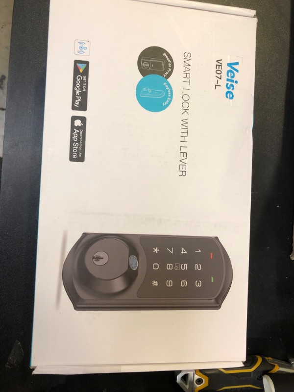 Photo 1 of Veise Fingerprint Smart Locks for Front Door with 2 Lever Handle Set, App Control, Keyless Entry, Electronic Digital Keypad Deadbolt, Auto Lock, Waterproof, Easy to Install, Satin Nickel