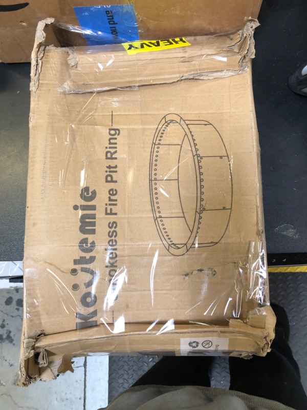 Photo 1 of Outdoor Smokeless Fire Pit Ring Liner 43-Inch Outer/39-Inch Inner Diameter, Heavy Duty Solid Metal Steel Round Firepit Rim Insert for Outside DIY Campfire Ring Above or In-Ground, Black