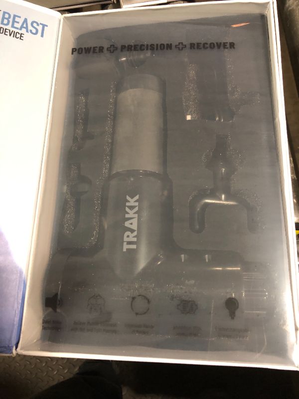 Photo 1 of TRAKK Beast Deep Tissue Percussion Massage Gun, Rechargeable Handheld 6 Speed Cordless Massager, 4 Interchangeable Heads (Black)