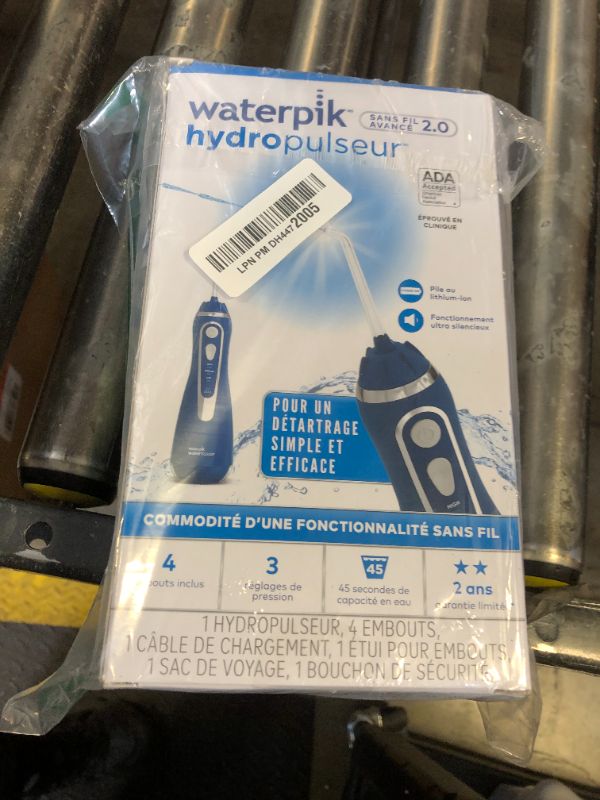 Photo 1 of Waterpik Cordless Advanced 2.0 Water Flosser For Teeth, Gums, Braces, Dental Care With Travel Bag and 4 Tips, ADA Accepted, Rechargeable, Portable, and Waterproof, Blue WP-583, Packaging May Vary