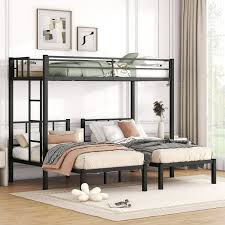 Photo 1 of Twin over Twin & Twin Bunk Beds for 3, Twin XL over Twin & Twin Bunk Bed Metal Triple Bunk Bed
