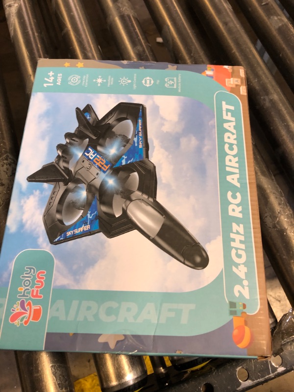 Photo 1 of Foam Drone RC Airplane for Kids and Beginners, Remote Control Plane Fighter Jet with Light, Auto Hovering, 360° Flip and 2 Batteries (15 Mins)