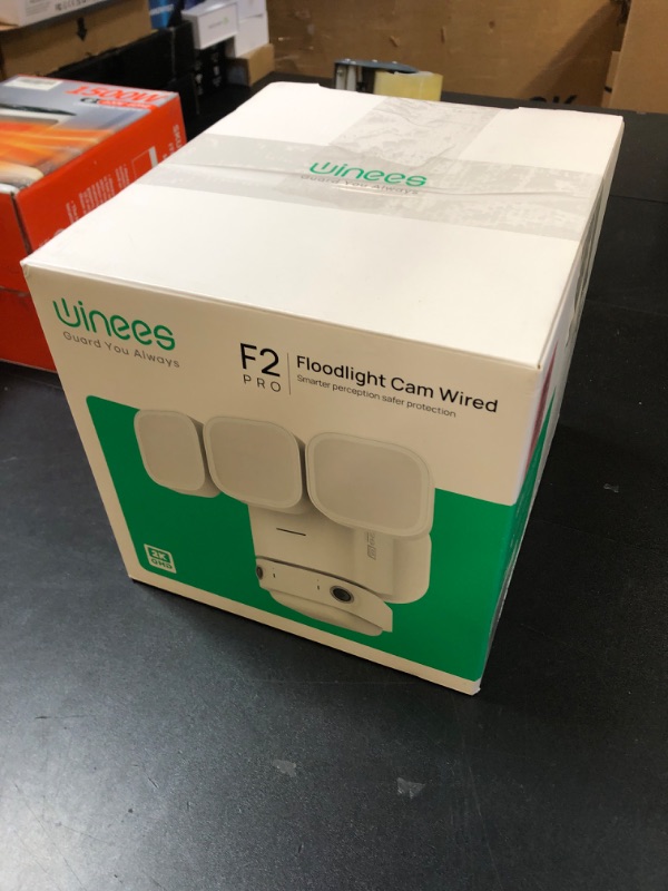 Photo 1 of winees Floodlight Camera, 2K HD Dual-Lens Outdoor Security Camera, 180 Degree Panoramic Motion Detection, 3000 Lumens, Color Night Vision, 110dB Siren, 2-Way Audio (White)