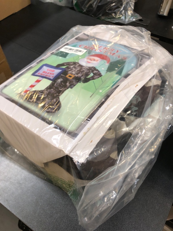 Photo 1 of 7FT Christmas Inflatable Santa Claus Outdoor Decoration, Camouflage Santa Claus Blow Up Xmas Yard Decoration for Soldier Army, Built-in LED Lights Inflatables Holiday Décor for Indoor Lawn Garden