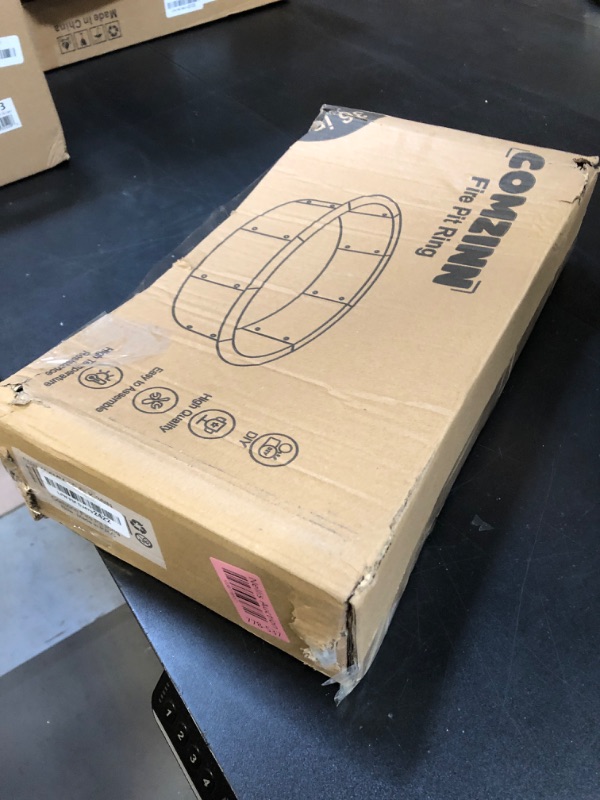 Photo 1 of Comzinn 36 Inch Inner Round Fire Pit Ring Insert for Outside Wood Burning, 40 Inch Outer 36 Inch Inner DIY Outdoor Fire Pit Liner Ring for Garden, Patio, Backyard or Camping, 1.5mm Thick Metal Steel