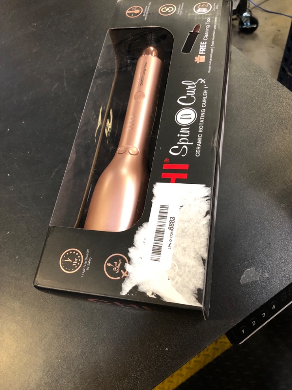 Photo 2 of CHI Spin N Curl, Curling Iron For Healthy & Shiny Effortless Curls & Waves, Provides Preset Temperature Settings For Each Hair Texture, Rose Gold