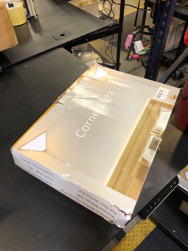 Photo 1 of haultop Corner Light, Plug in Ceiling Lights, Modern Corner Lights for Living Room, Triangle Corner Light with Acrylic Shade, Corner Lamp for Office, Bedroom