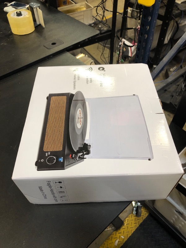 Photo 1 of WOCKODER Vinyl Record Players Vintage Turntable for Vinyl Records with Speakers Belt-Driven Turntables Support 3-Speed, Bluetooth Wireless Playback, Headphone, AUX-in, RCA Line LP Vinyl Players Black