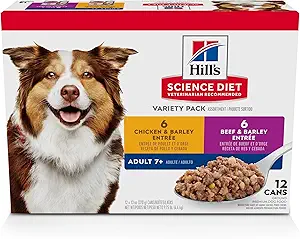 Photo 1 of Hill's Science Diet Adult 7+, Senior Adult 7+ Premium Nutrition, Wet Dog Food, Variety Pack: Chicken & Barley; Beef & Barley Loaf, 13 oz Can Variety Pack, Case of 12- 2026
