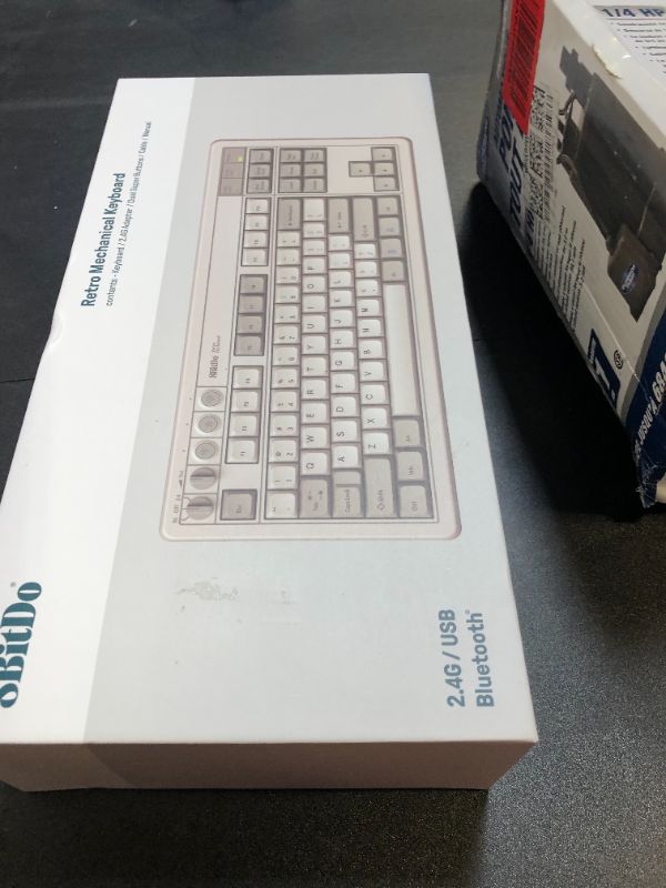 Photo 1 of 8Bitdo 87 Keys Retro Mechanical Keyboard Bluetooth/2.4G/USB-C, Hot Swappable, Dual Super Programmable Buttons, Volume knob for Windows and Android - M Edition