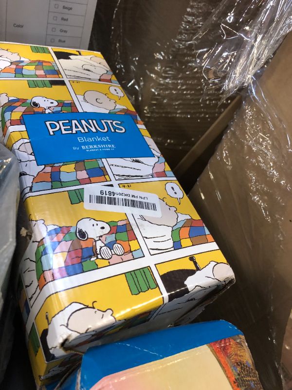 Photo 1 of Berkshire Blanket Peanuts® VelvetLoft® Cute Character Snoopy Plush Blanket,Peanuts Large Masked Marvel Toss Happy Blue,Twin 60 in x 90 in (Official Peanuts® Product)