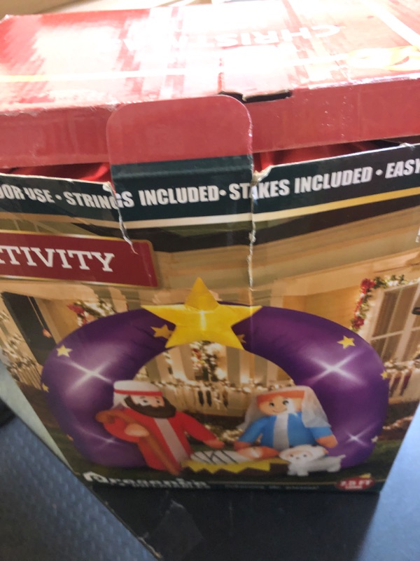 Photo 1 of 8FT FUN LITTLE TOYS 2024 Nativity Scene Christmas Inflatable with LED Lights for Outdoor Yard Decoration