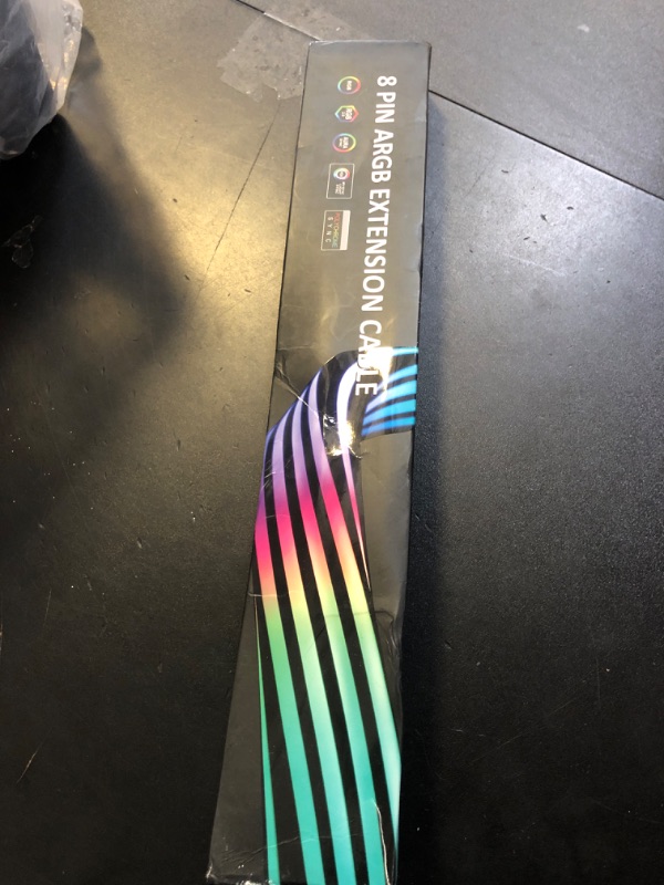 Photo 1 of Sirlyr RGB 8 Pin PCIE Cable,Bright ARGB GPU Cables Extension for RTX 3060 4060 4070 Radeon RX 6600 580 Graphics Card Power Supply 5V3Pin PC Case Accessory Black