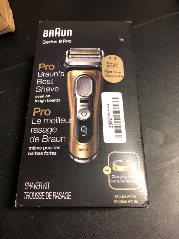 Photo 2 of Braun Series 9 Pro 9419s Electric Shaver for Men, Holiday Gifts for Men, Wet & Dry Shave, Shaving Kit with 4+1 Head with ProLift Trimmer