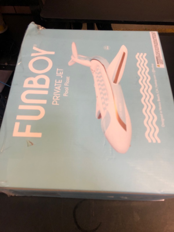 Photo 1 of FUNBOY Giant Inflatable Luxury Private Jet Airplane Pool Float, Luxury Float for Summer Pool Parties and Entertainment White 71"x28"