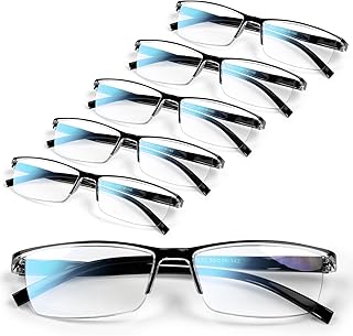 Photo 1 of 6 pack Executive Style Reading Glasses Men - Durable Readers with 99% Blue Light Blocking - Comfortable Fit with TR90 Frames https://a.co/d/2yXSloh