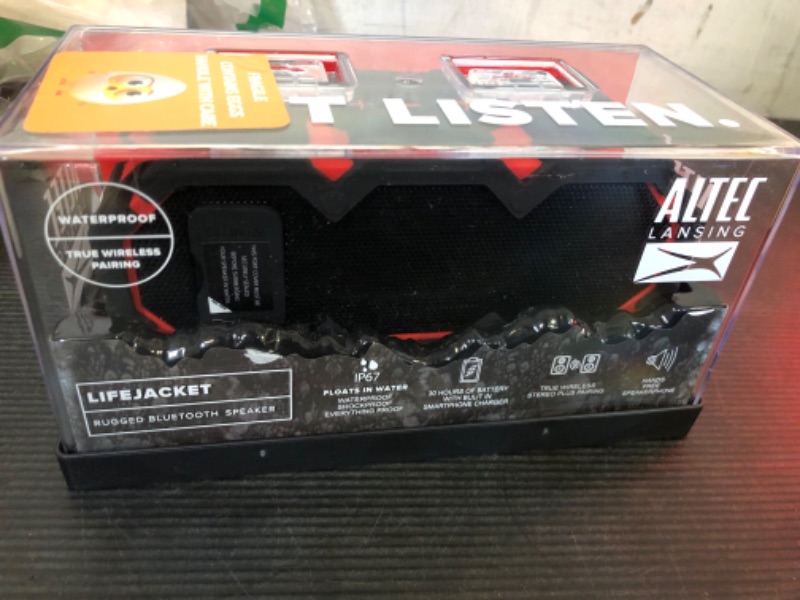 Photo 1 of Altec Lansing LifeJacket 2 - Waterproof Bluetooth Speaker, Floating Portable Speaker for Travel & Outdoor Use, Deep Bass & Loud Sound, 30 Hour Playtime
