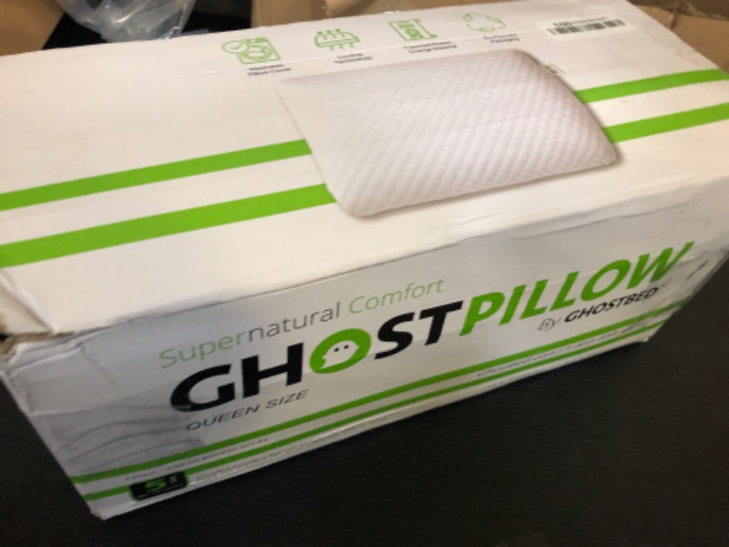 Photo 2 of GhostBed Firm Cooling Memory Foam Pillows - Queen Size Pillow, Ventilated with Washable Cover - Ideal Bed Pillows for Stomach, Back, and Side Sleepers - Premium Cooling Pillows. Firm Pillow