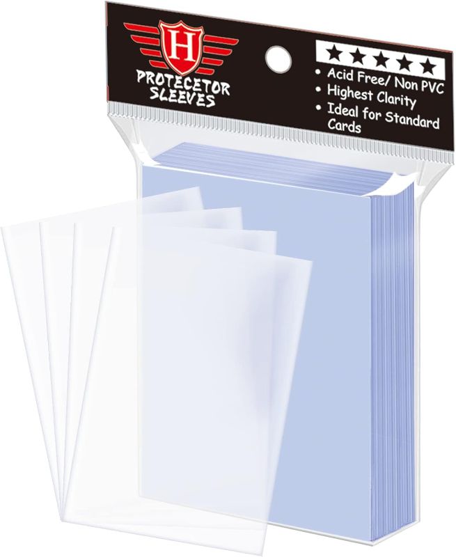 Photo 1 of 100pcs  Card Sleeves for Trading Cards, Soft Penny Card Sleeevs Clear Plastic Card Protectors Fit for Baseball Cards MTG Sports Cards Standard Cards  