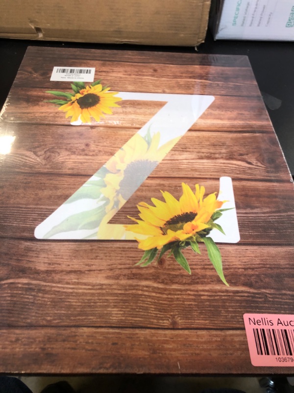 Photo 1 of 15'' X 12'' ORINT OF THE LETTER ''Z'' WITH SUNFLOLWERS 