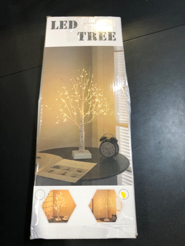 Photo 2 of 144 LED Artificial Tree Lamp with Timer, DIY Birch Tree with LED Lights, Lighted up Tree Lamp USB/Battery Powered, Fairy Light Spirit Tree for Table Home Wedding Bedroom Christmas (Warm White)