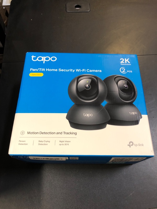 Photo 1 of Tapo TP-Link 2K Pan/Tilt Indoor Security Camera for Baby Monitor, Pet Camera, Motion Detection & Tracking, 2-Way Audio, Cloud & SD Card Storage, Works w/Alexa & Google Home, Black, C211(2-Pack)