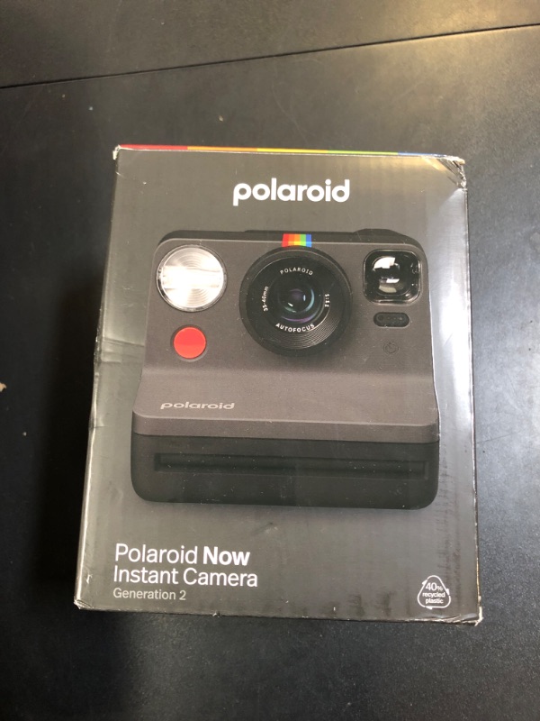 Photo 1 of Polaroid Now 2nd Generation I-Type Instant Camera + Film Bundle - Now Black Camera + 16 Color Photos (6248)- Black