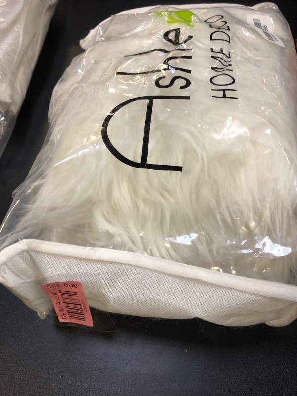 Photo 1 of Ashler Faux Rabbit Fur Rug, White 2x6 ft Soft Fluffy Faux Fur Runner Rug, Shaggy Area Rug for Bedroom, Living Room, Machine Washable Nursery Rug