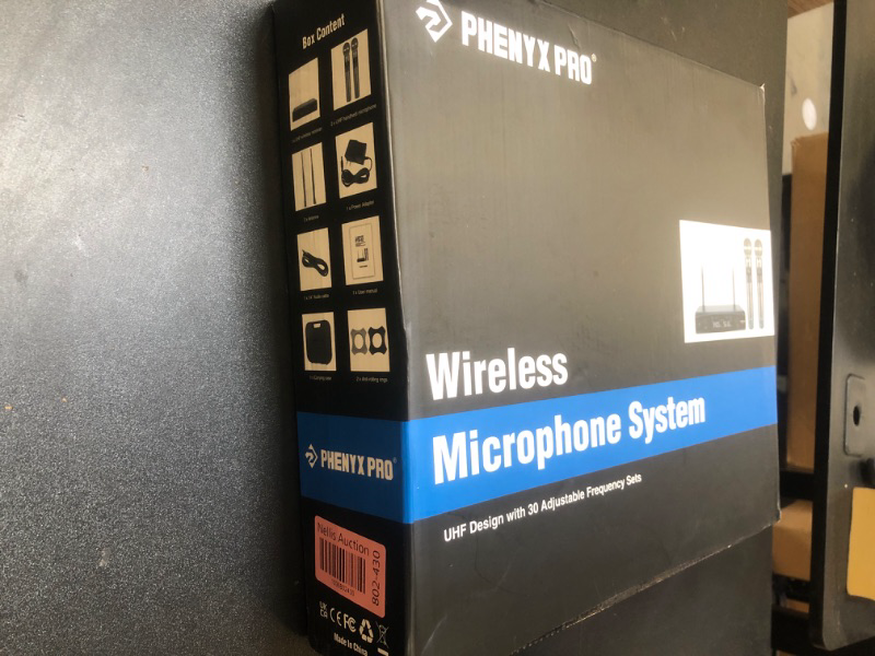 Photo 1 of Phenyx Pro Wireless Microphone System, Metal Wireless Mic Set with Case,Handheld Cordless Dynamic Microphones for Singing, Karaoke, Church, DJ, 2x30 UHF Adjustable Frequencies,200ft Range (PTU-52-2H)