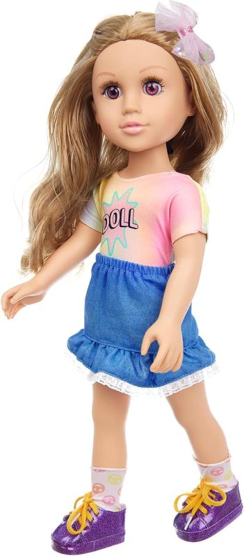 Photo 1 of 18 Inch Girl Doll Playset with Doll Clothes and Accessories Including 18 Inch Doll T-Shirt Denim Skirt Shoes Handbag Socks Bow Headwear for Little Girl
