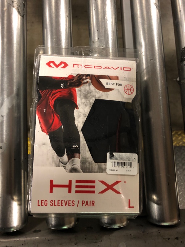 Photo 1 of McDavid Hex Knee Compression Sleeves, Pull-On Padded Protection, Moisture Wicking (1 Pair)