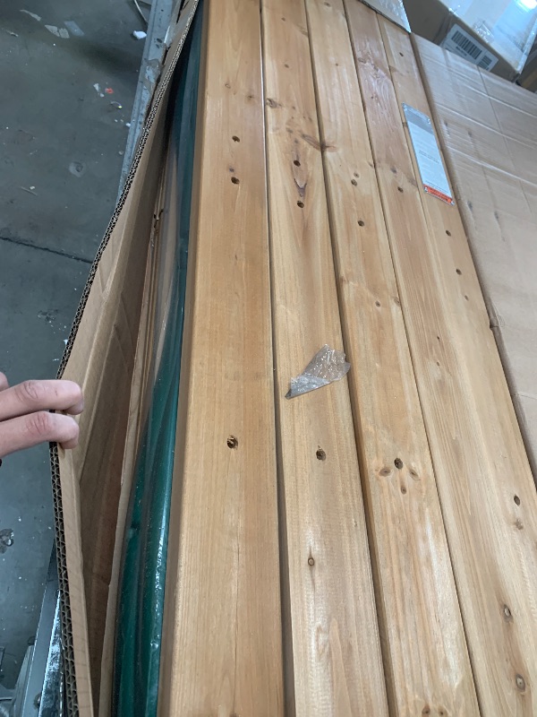 Photo 1 of ****box 1/2 2/2 missing****Backyard Discovery Buckley Hill Wooden Swing Set, Made for Small Yards and Younger Children, Two Belt Swings, Covered Mesh Fort with Canopy, Rock Climber Wall, 6 ft Slide Green