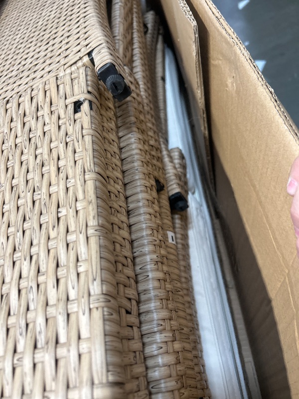 Photo 1 of ** SEE NOTES *** YITAHOME 4-Piece Patio Bistro Set, All-Weather Outdoor Patio Furniture Rattan Wicker Loveseat Conversation Set with Glass Side Table and Soft Cushions, Light Brown+Beige