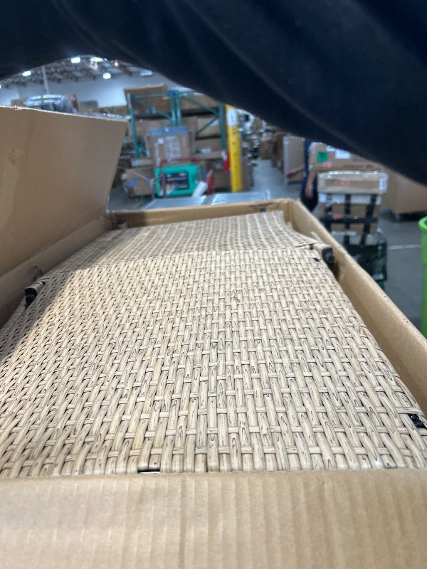 Photo 1 of ** SEE NOTES *** YITAHOME 4-Piece Patio Bistro Set, All-Weather Outdoor Patio Furniture Rattan Wicker Loveseat Conversation Set with Glass Side Table and Soft Cushions, Light Brown+Beige