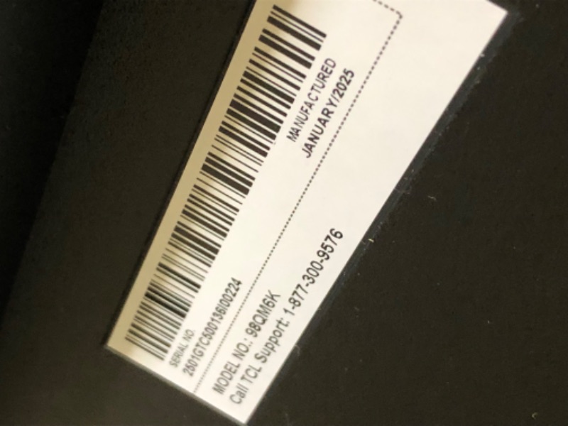 Photo 1 of ***PARTS ONLY***TCL 98-Inch QM6K QLED 4K Smart QD-Mini LED TV with Google TV (98QM6K, 2025 Model) Dolby Vision IQ, Dolby Atmos, HDR, Game Accelerator up to 288Hz, Voice Remote, Works with Alexa, Streaming Television