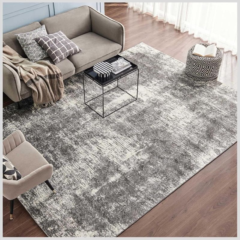 Photo 1 of ***USED - DIRTY - NO PACKAGING***
Eviva 8x10 Area Rugs for Living Room Polypropylene Turkish Rug Indoor Low Pile Large 8 X 10' Rug with Stain-Resistant Big Size Grey 8 by 10 Rugs for Bedroom Huge Farmhouse in Gray and White