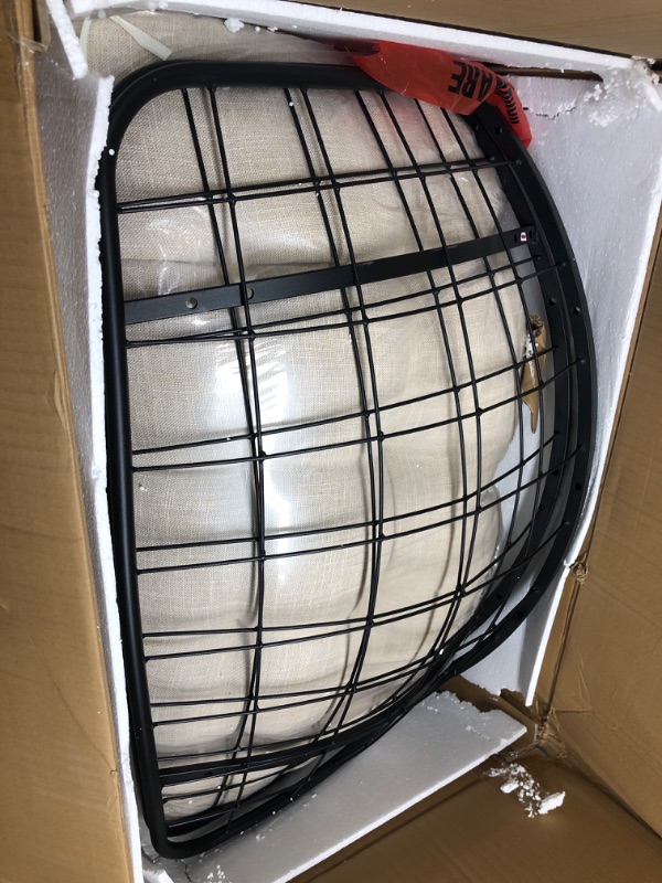 Photo 1 of Bme Patio Rocking Chair Outdoor & Indoor, Metal Patio Lounge Rocking Chair with Thick Cushion, Comfy Modern Rocker Chair for Living Room, Porch, Backyard, Beige Cushion - Black Matte Rocker