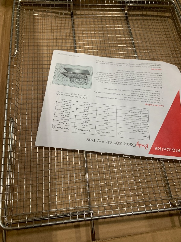 Photo 1 of (FAIR) Frigidaire FG24AIRFTRY ReadyCook 24" Air Fry Tray with Air Fry Basket and Oven Rack for Frigidaire Gallery Wall Ovens with Air Fry, Stainless Steel
