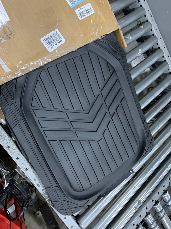 Photo 1 of Amazon Basics 4-Piece Heavy Duty PVC Floor Mats with Cargo Liner and Rear, Waterproof Trim To Fit Car Mats, Black