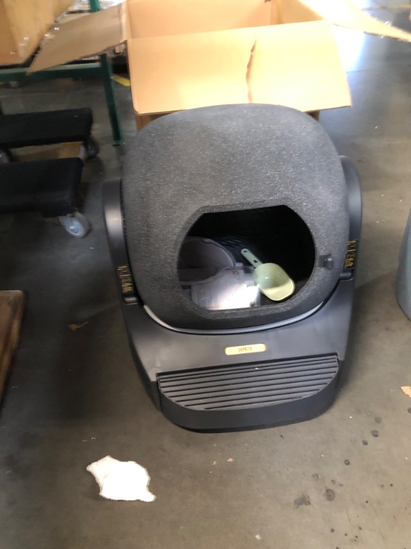 Photo 1 of Self-Cleaning Cat Litter Box, DVPETS 89.5L Extra Large Automatic with Mat for Multi Cats, Integrated Safety Protection/Self-Developed APP Control/Odor Control, Black Smart