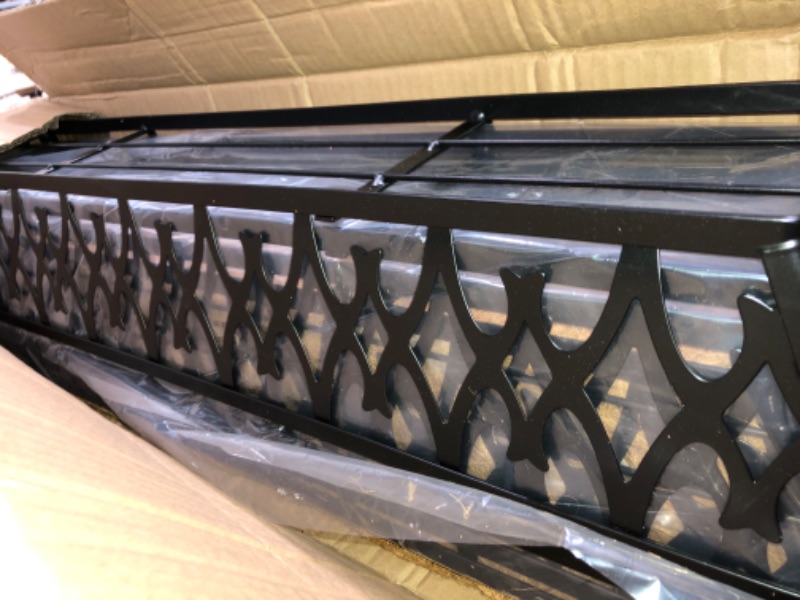 Photo 1 of 4 Pack 30 Inch Window Boxes Planters Railing Planter Box with Adjustable Brackets for Porch Fence Patio Balcony Hanging Flower Baskets with Coco Liners for Outdoor Garden Decor - Black