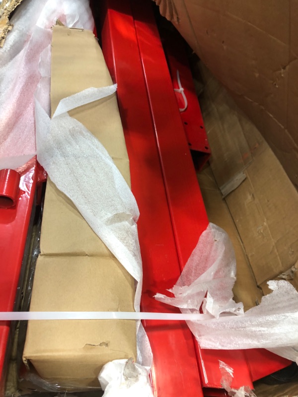 Photo 1 of MERXENG 2 Ton Engine Hoist, Folding Cherry Picker Engine Hoist with Lever and 6 Casters, Heavy Duty Hydraulic Shop Crane, Engine Crane Lifter for Garage Workshop, Red